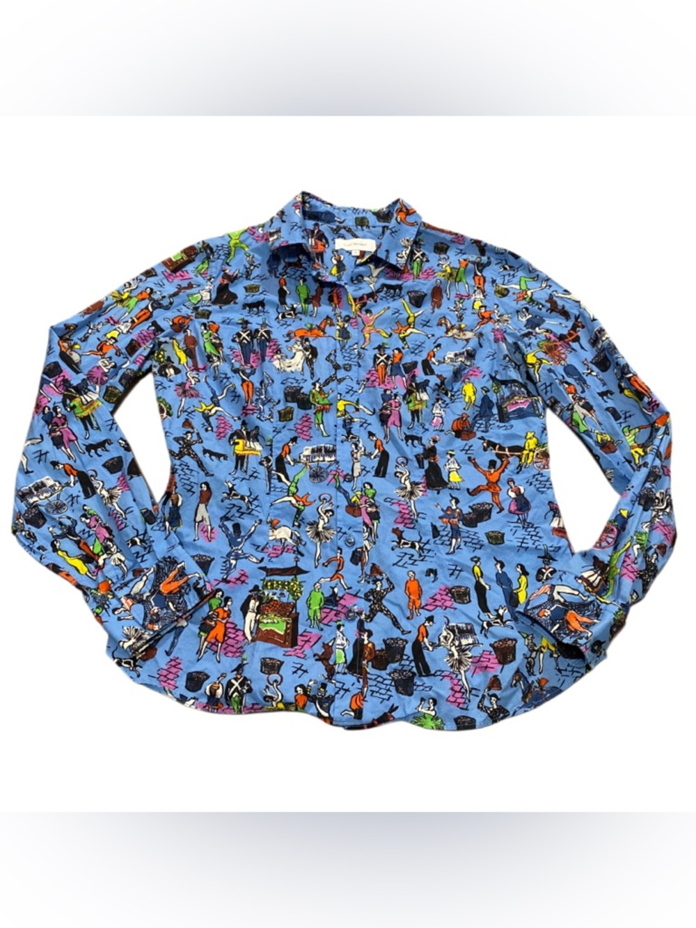Alain Figaret Paris French luxury patterned button up shirt FR 40 / US M